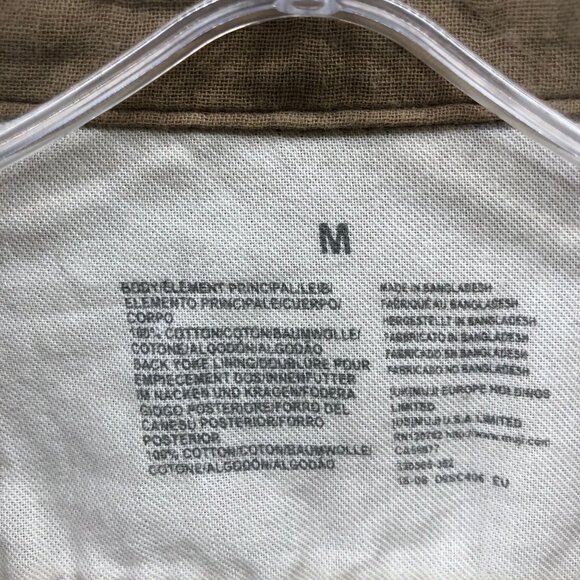 Muji Soft Double Cloth Shirt Mens M Tan Long Sleeve Button Up Pocket Front - Picture 5 of 8